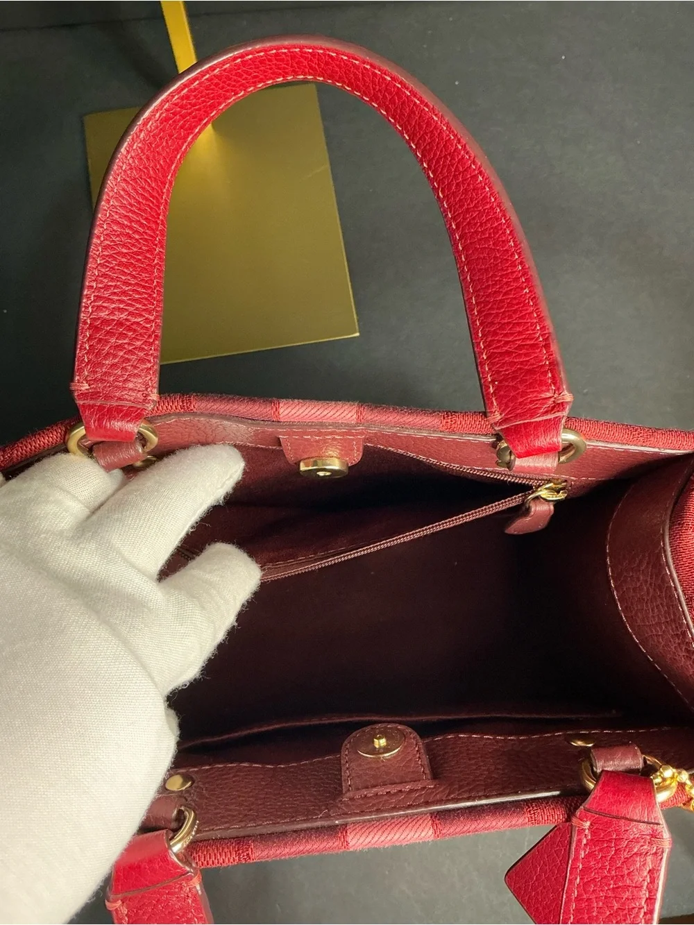 Coach Outlet Dempsey Tote 22 and Coach Cherry Charm